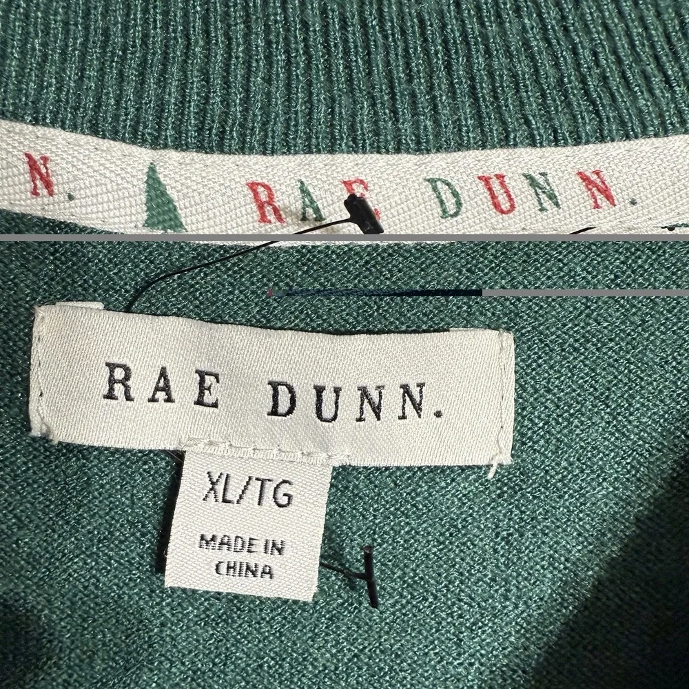 Rae Dunn Womens XL Sweater Pullover Crewneck Green Holiday  Christmas Cozy Soft - Picture 3 of 12